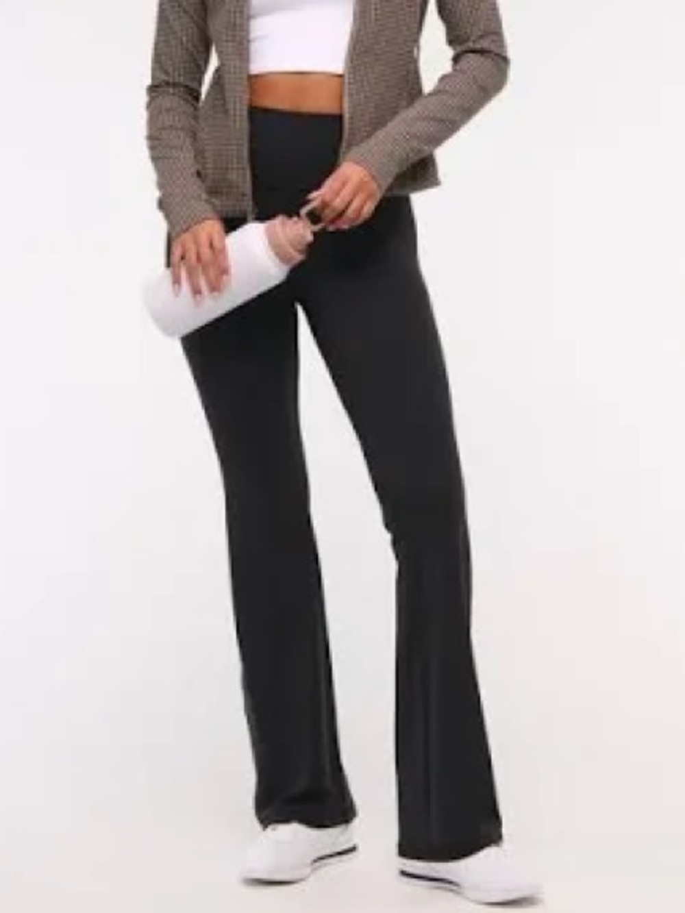 High-Rise Black Flare Leggings — Women